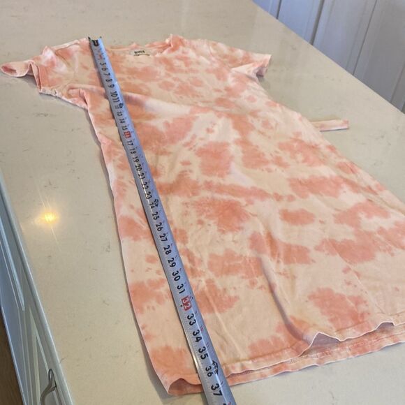 Pact Organic Stretch Tye Dye Groovy Shirt Dress Tie Waist Size Medium - Picture 6 of 7